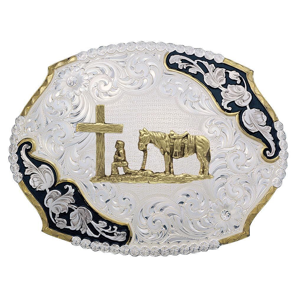 1164 Western Lifestyle Christian Faith Made in the USA Belt Buckle Antique